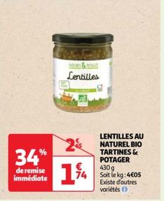 Tartines & Potager - Lentilles Au Naturel Bio