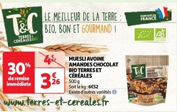 Terres Et Cereales - Muesli Avoine Amandes Chocolat Bio