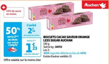 Auchan - Biscuits Cacao Saveur Orange Less Sugar