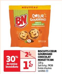 Bn - Biscuits Coeur Gourmand Chocolat Noisette