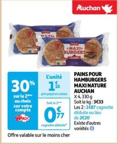 Auchan - Pains Pour Hamburgers Maxi Nature