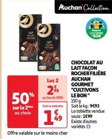 Auchan - Chocolat Au Lait Façon Rocher Filière Gourmet cultivons Le Bon - Promo et Caractéristiques