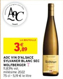 Wolfberger - Aoc Vin D'alsace Sylvaner Blanc Sec