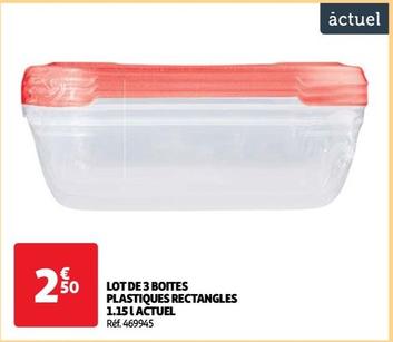 Actuel - Lot De 3 Boites Plastiques Rectangles