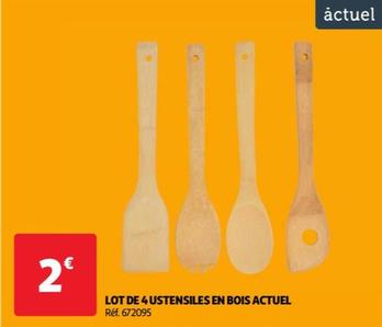 Actuel - Lot De 4 Ustensiles En Bois