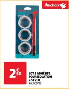 Auchan - Lot 3 Adhésifs Pour Isolation +stylo