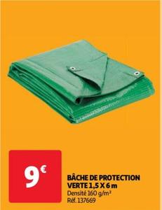 bâche de protection verte 1,5 x 6 m