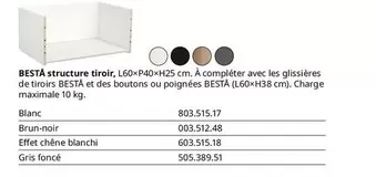 Besta Structure Tiroir offre sur IKEA