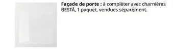 Facade De Porte : À Compléter Avec Charnières Bestå, 1 Paquet, Vendues Séparément offre sur IKEA