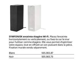 Symfonisk Enceinte Etagère Wi-fi.  offre sur IKEA