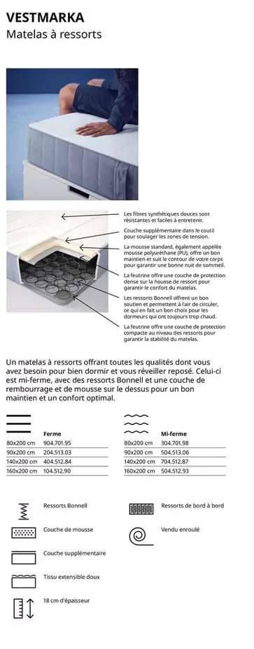 Vestmarka Matelas À Ressorts offre sur IKEA