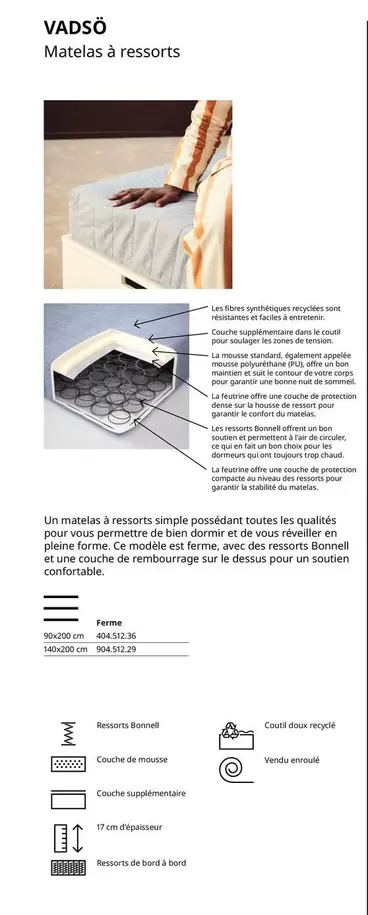 Vadsö Matelas À Ressorts offre sur IKEA