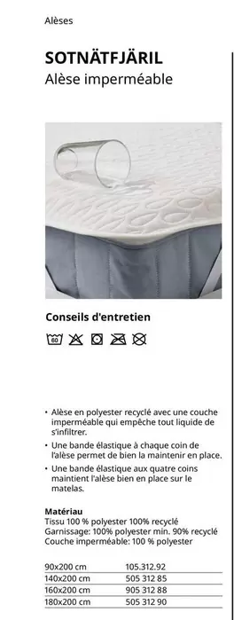 Sotnätfjäril Alèse Imperméable offre sur IKEA