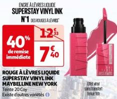 Maybelline New York - Rouge À Lèvres Liquide Superstay Vinyl Ink : Promo et Caractéristiques