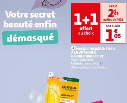 Masque Visage En Tissu À La Vitamine C Skinactive