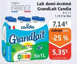 Lait Demi Ecreme Grandlait