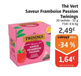 Twinings - Thé Vert Saveur Framboise Passion