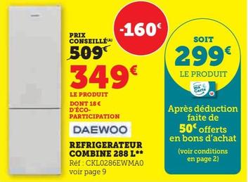 Refrigerateur Combien 288 L