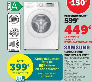 Lave-linge Frontal 9 Kg