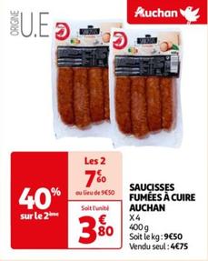 Auchan - Saucisses Fumées À Cuire