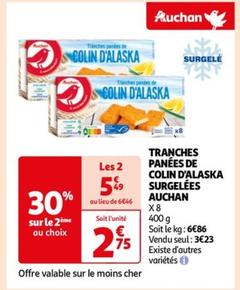 Auchan - Tranches Panées De Colin D'alaska Surgelées