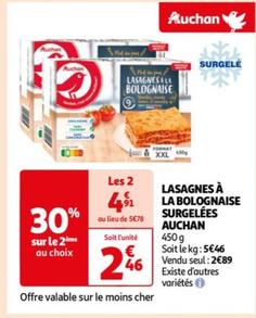 Auchan - Lasagnes À La Bolognaise Surgelées