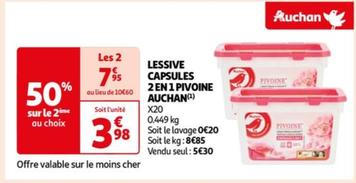 Auchan - Lessive Capsules 2 En 1 Pivoine