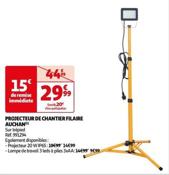 Auchan - Projecteur De Chantier Filaire