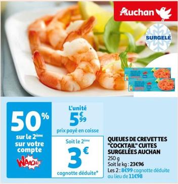 Auchan - Queues De Crevettes "cocktail" Cuites Surgelées