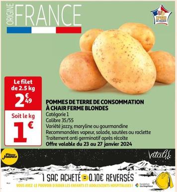 pommes de terre blondes à chair ferme : la promo de consommation à ne pas manquer !