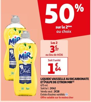 Liquide Vaisselle Bicarbonate & Pulpe Citron : Promo et Caractéristiques