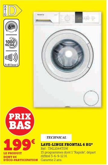 Technical - Lave-linge Frontal 6 Kg