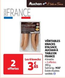 Véritables Knacks D'alsace Auchan À Table En France - Profitez de notre promo spéciale pour découvrir ce produit authentique et savoureux, fabriqué en Alsace avec des ingrédients de qualité !