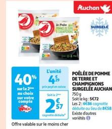 Auchan - Poêlée de pomme de terre et champignons surgelée : un délice à petit prix !