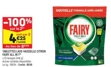 fairy - tablettes lave-vaisselle citron all in 1