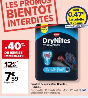 Huggies Drynites Lot de 3 culottes de pyjama pour garçon 8-15 ans