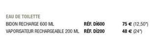 Fragonard - Eau De Toilette Bidon Recharge 600 Ml , Vaporisateur Rechargeable 200 Ml offre sur Fragonard