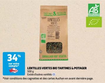 Tartines & Potager - Lentilles Vertes Bio