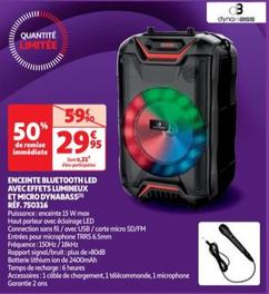 Dynabass - Enceinte Bluetooth Led Avec Effets Lumineux Et Micro Réf. 750316 - Promo et Caractéristiques