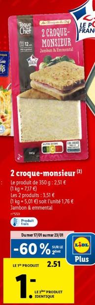 Toque Du Chef - 2 Croque-monsieur