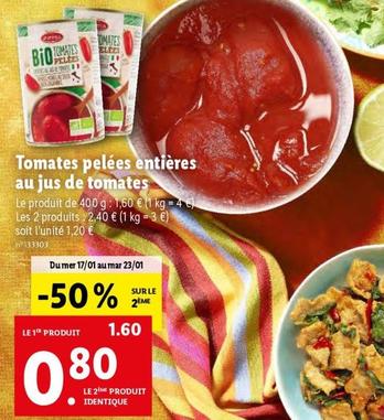 Baresa - Tomates Pelées Entières Au Jus De Tomates : Promo et Caractéristiques