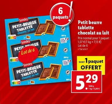 Sondey - Petit Beurre Tablette Chocolat Au Lait