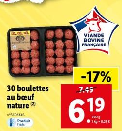 L'etalier Boeuf - 30 Boulettes Au Bœuf Nature