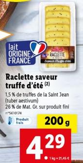 Raclette Saveur Truffe D'été