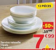 Service Vaisselle Opale