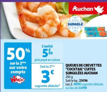 Auchan - Queues De Crevettes "cocktail"cuites Surgelees