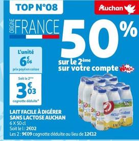 Auchan - Lait Facile A Digerer Sans Lactose