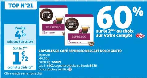 Capsules Cafe Espresso Dolce Gusro