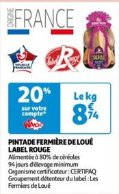 Pintade Fermière De Label Rouge