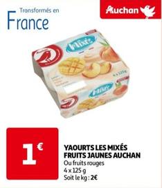 Auchan - Yaourts Les Mixés Fruits Jaunes